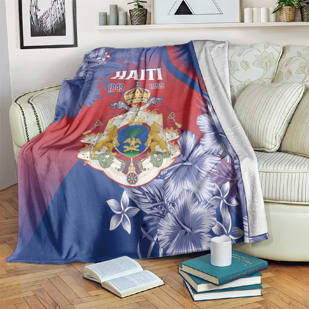 Second Anpi an Ayiti Blanket Imperial Haiti Coat Of Arms Tropical Flowers