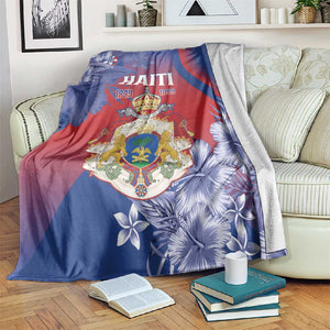 Second Anpi an Ayiti Blanket Imperial Haiti Coat Of Arms Tropical Flowers