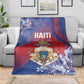 Second Anpi an Ayiti Blanket Imperial Haiti Coat Of Arms Tropical Flowers
