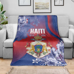 Second Anpi an Ayiti Blanket Imperial Haiti Coat Of Arms Tropical Flowers