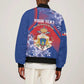 Personalized Second Anpi an Ayiti Bomber Jacket Imperial Haiti Coat Of Arms Tropical Flowers