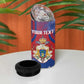 Personalized Second Anpi an Ayiti 4 in 1 Can Cooler Tumbler Imperial Haiti Coat Of Arms Tropical Flowers