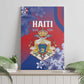 Second Anpi an Ayiti Canvas Wall Art Imperial Haiti Coat Of Arms Tropical Flowers