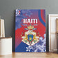 Second Anpi an Ayiti Canvas Wall Art Imperial Haiti Coat Of Arms Tropical Flowers