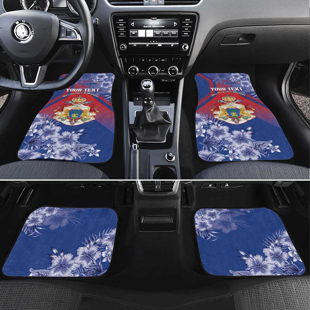 Second Anpi an Ayiti Car Mats Imperial Haiti Coat Of Arms Tropical Flowers
