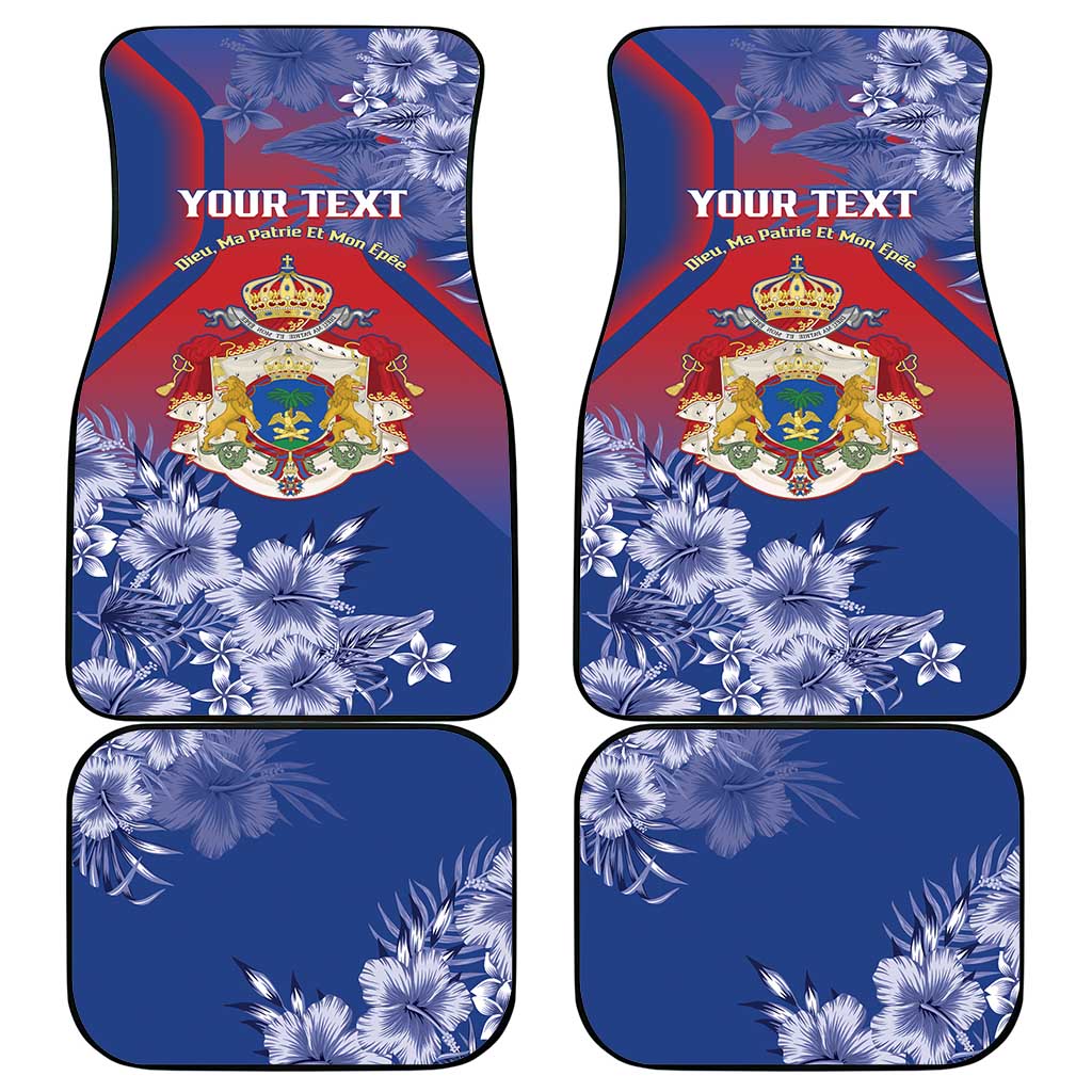 Second Anpi an Ayiti Car Mats Imperial Haiti Coat Of Arms Tropical Flowers