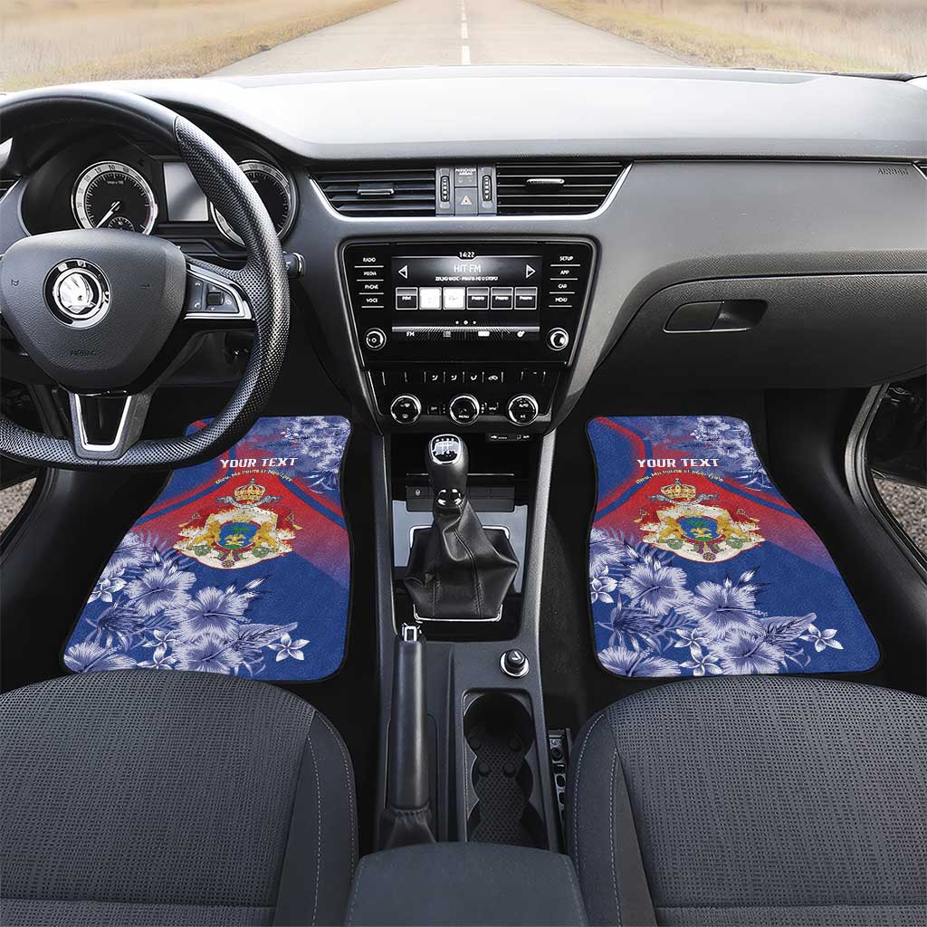 Second Anpi an Ayiti Car Mats Imperial Haiti Coat Of Arms Tropical Flowers