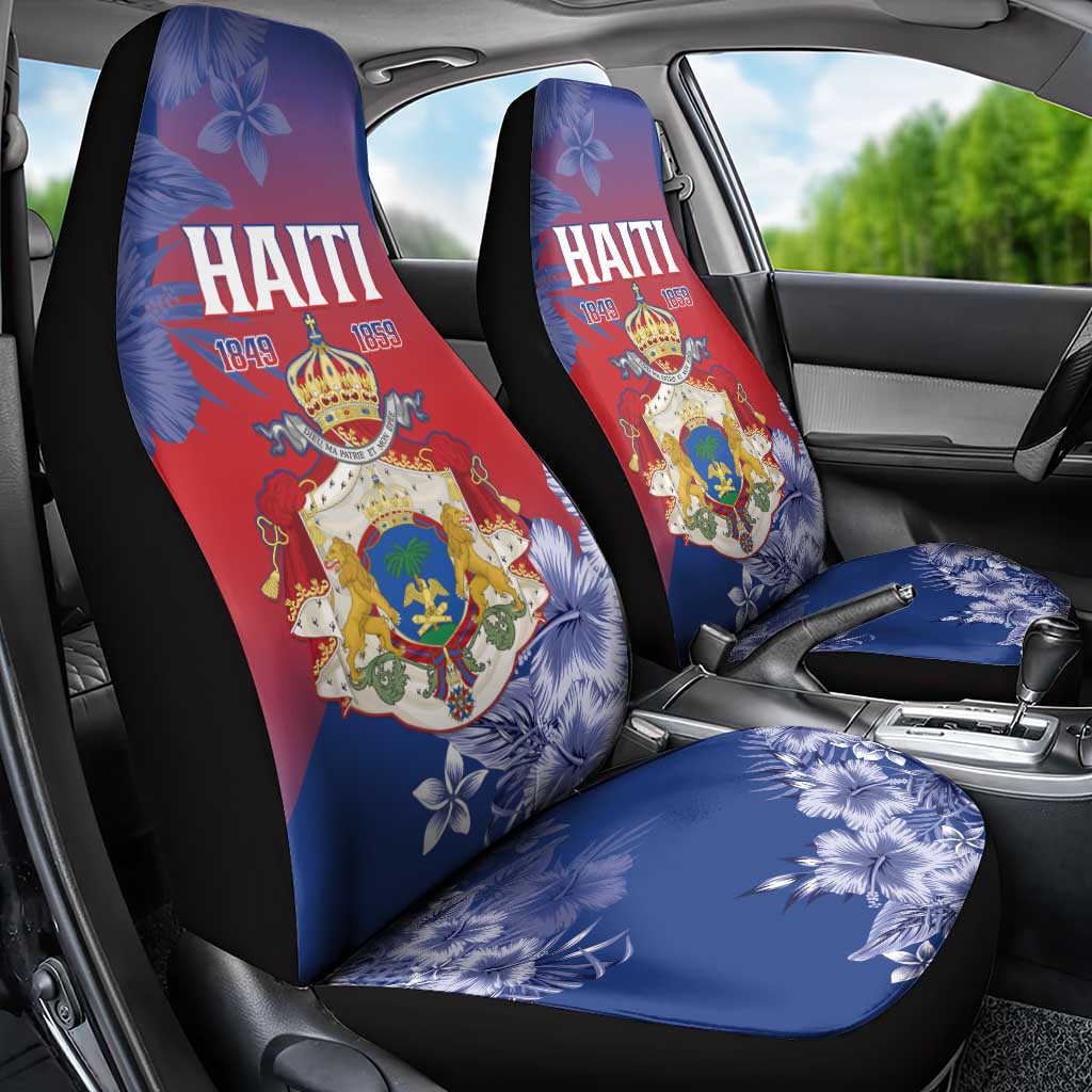 Second Anpi an Ayiti Car Seat Cover Imperial Haiti Coat Of Arms Tropical Flowers