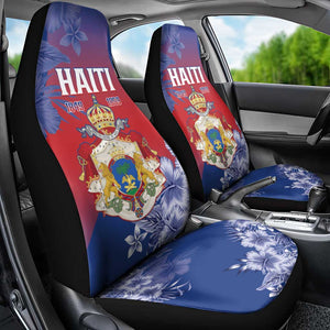 Second Anpi an Ayiti Car Seat Cover Imperial Haiti Coat Of Arms Tropical Flowers