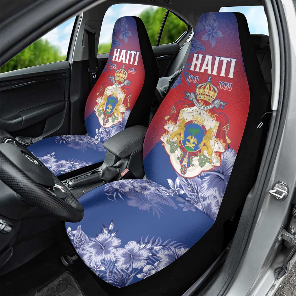 Second Anpi an Ayiti Car Seat Cover Imperial Haiti Coat Of Arms Tropical Flowers