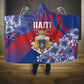 Second Anpi an Ayiti Hooded Blanket Imperial Haiti Coat Of Arms Tropical Flowers