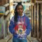 Personalized Second Anpi an Ayiti Hoodie Imperial Haiti Coat Of Arms Tropical Flowers