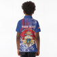 Personalized Second Anpi an Ayiti Kid Polo Shirt Imperial Haiti Coat Of Arms Tropical Flowers