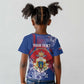 Personalized Second Anpi an Ayiti Kid T shirt Imperial Haiti Coat Of Arms Tropical Flowers