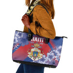 Second Anpi an Ayiti Leather Tote Bag Imperial Haiti Coat Of Arms Tropical Flowers