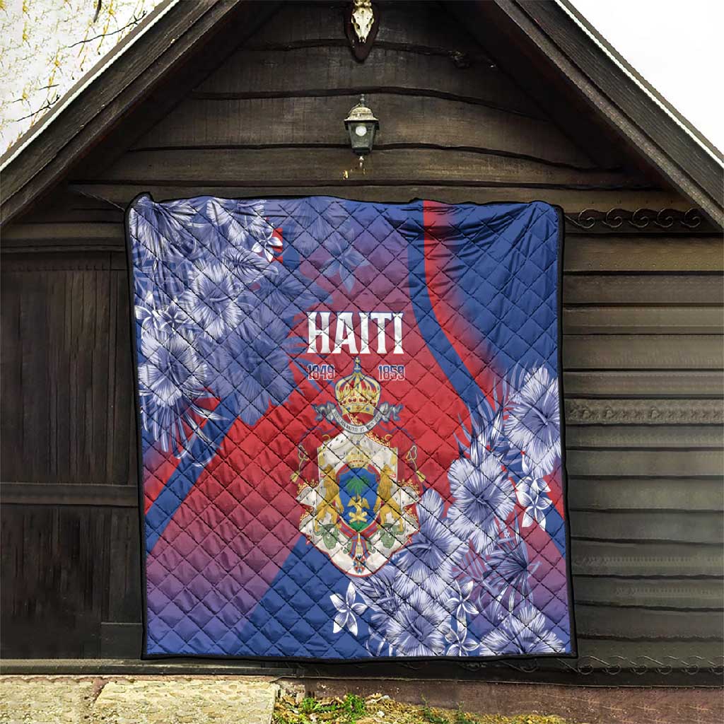Second Anpi an Ayiti Quilt Imperial Haiti Coat Of Arms Tropical Flowers