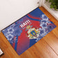 Second Anpi an Ayiti Rubber Doormat Imperial Haiti Coat Of Arms Tropical Flowers