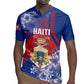Personalized Second Anpi an Ayiti Rugby Jersey Imperial Haiti Coat Of Arms Tropical Flowers