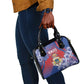 Second Anpi an Ayiti Shoulder Handbag Imperial Haiti Coat Of Arms Tropical Flowers