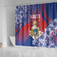 Second Anpi an Ayiti Shower Curtain Imperial Haiti Coat Of Arms Tropical Flowers
