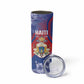 Personalized Second Anpi an Ayiti Skinny Tumbler Imperial Haiti Coat Of Arms Tropical Flowers