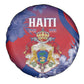 Second Anpi an Ayiti Spare Tire Cover Imperial Haiti Coat Of Arms Tropical Flowers