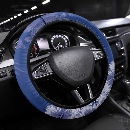 Second Anpi an Ayiti Steering Wheel Cover Imperial Haiti Coat Of Arms Tropical Flowers