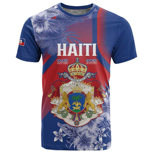 Personalized Second Anpi an Ayiti T shirt Imperial Haiti Coat Of Arms Tropical Flowers