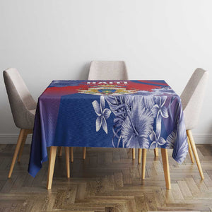 Second Anpi an Ayiti Tablecloth Imperial Haiti Coat Of Arms Tropical Flowers