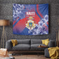 Second Anpi an Ayiti Tapestry Imperial Haiti Coat Of Arms Tropical Flowers