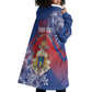 Personalized Second Anpi an Ayiti Wearable Blanket Hoodie Imperial Haiti Coat Of Arms Tropical Flowers
