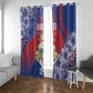 Second Anpi an Ayiti Window Curtain Imperial Haiti Coat Of Arms Tropical Flowers