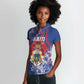Personalized Second Anpi an Ayiti Women Polo Shirt Imperial Haiti Coat Of Arms Tropical Flowers