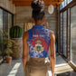 Personalized Second Anpi an Ayiti Women Sleeveless Polo Shirt Imperial Haiti Coat Of Arms Tropical Flowers