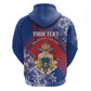 Personalized Second Anpi an Ayiti Zip Hoodie Imperial Haiti Coat Of Arms Tropical Flowers