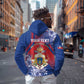 Personalized Second Anpi an Ayiti Zip Hoodie Imperial Haiti Coat Of Arms Tropical Flowers