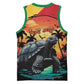 Personalised Afro Seychelles Basketball Jersey Aldabra Giant Tortoise With Beach Sunset - African Pride