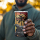 Personalised Afro Seychelles 4 in 1 Can Cooler Tumbler Aldabra Giant Tortoise With Beach Sunset