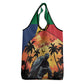 Personalised Afro Seychelles Grocery Bag Aldabra Giant Tortoise With Beach Sunset