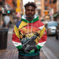 Personalised Afro Seychelles Hoodie Aldabra Giant Tortoise With Beach Sunset