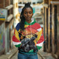Personalised Afro Seychelles Hoodie Aldabra Giant Tortoise With Beach Sunset