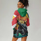 Personalised Afro Seychelles Hoodie Dress Aldabra Giant Tortoise With Beach Sunset