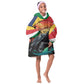 Personalised Afro Seychelles Kid Wearable Blanket Hoodie Aldabra Giant Tortoise With Beach Sunset