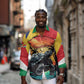 Personalised Afro Seychelles Long Sleeve Button Shirt Aldabra Giant Tortoise With Beach Sunset