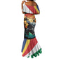 Personalised Afro Seychelles Mermaid Dress Aldabra Giant Tortoise With Beach Sunset
