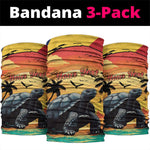 Afro Seychelles Neck Gaiter Aldabra Giant Tortoise With Beach Sunset - African Pride