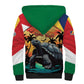 Personalised Afro Seychelles Sherpa Hoodie Aldabra Giant Tortoise With Beach Sunset