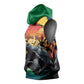 Personalised Afro Seychelles Sleeveless Hoodie Aldabra Giant Tortoise With Beach Sunset - African Pride