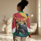 Personalised Afro Seychelles Women Casual Shirt Aldabra Giant Tortoise With Beach Sunset LT15