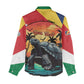 Personalised Afro Seychelles Women Casual Shirt Aldabra Giant Tortoise With Beach Sunset LT15